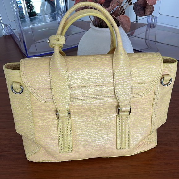 3.1 PHILLIP LIM Textured Calfskin Satchel Yellow - Picture 4 of 16